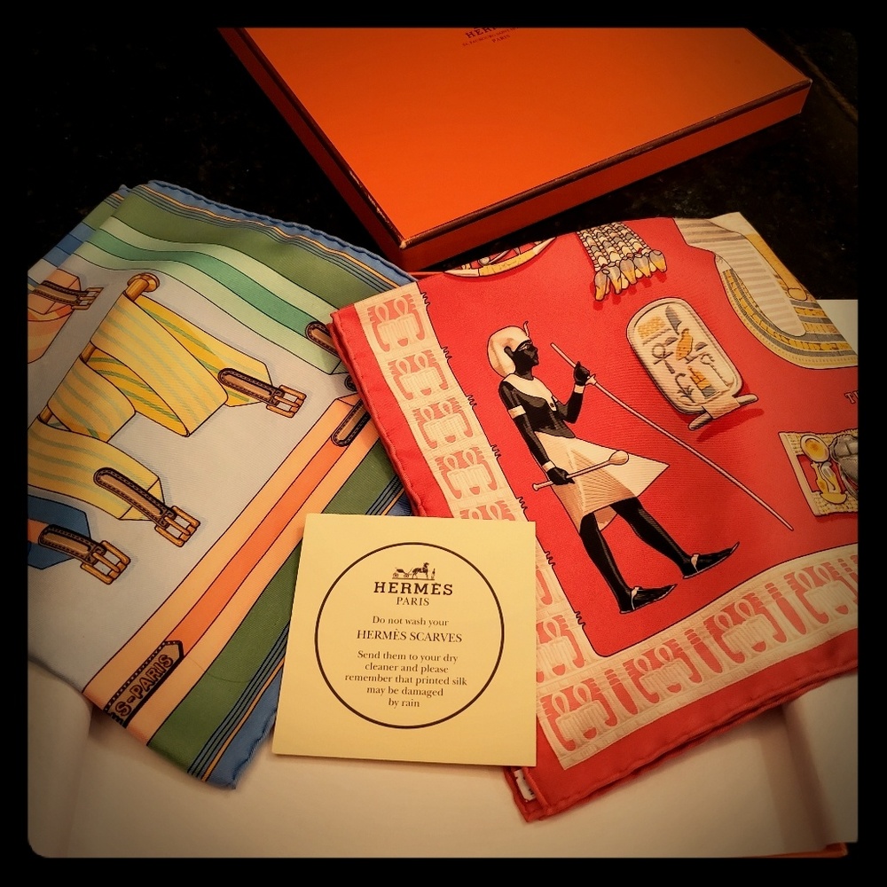 2 Hermes Scarfs / never worn with box